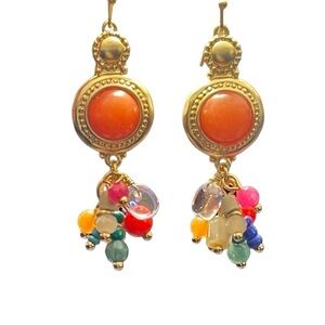 NWT Chico’s Multi-Colored Seed Bead Cluster Earrings